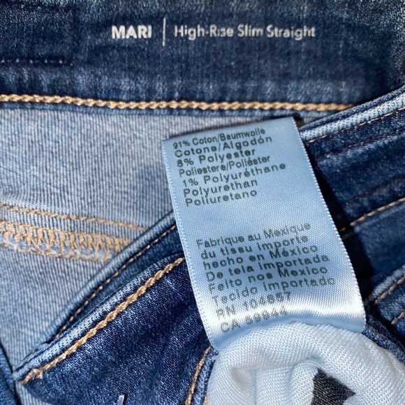 AG Mari High-Rise Slim Straight Denim Blue Jeans Size 28 Regular - Picture 4 of 13